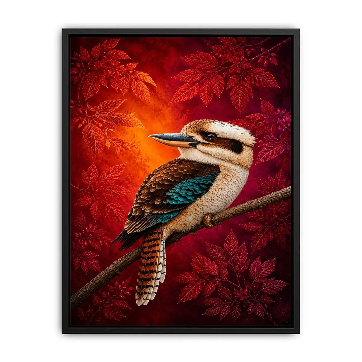   colorful kookaburra wall art living room