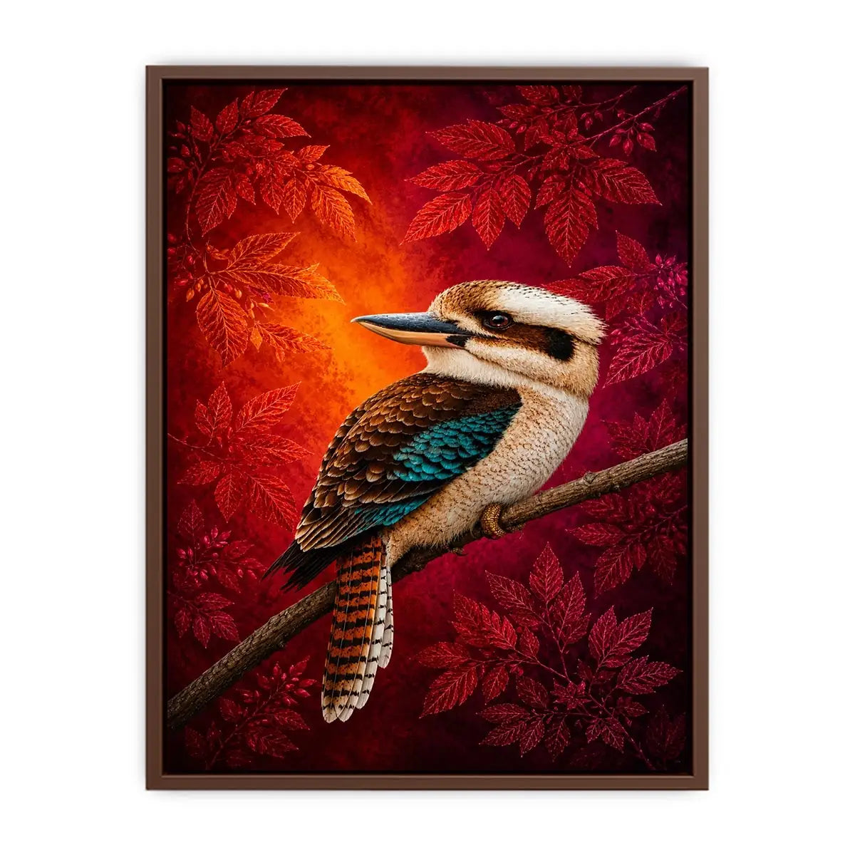   colorful kookaburra wall art living room