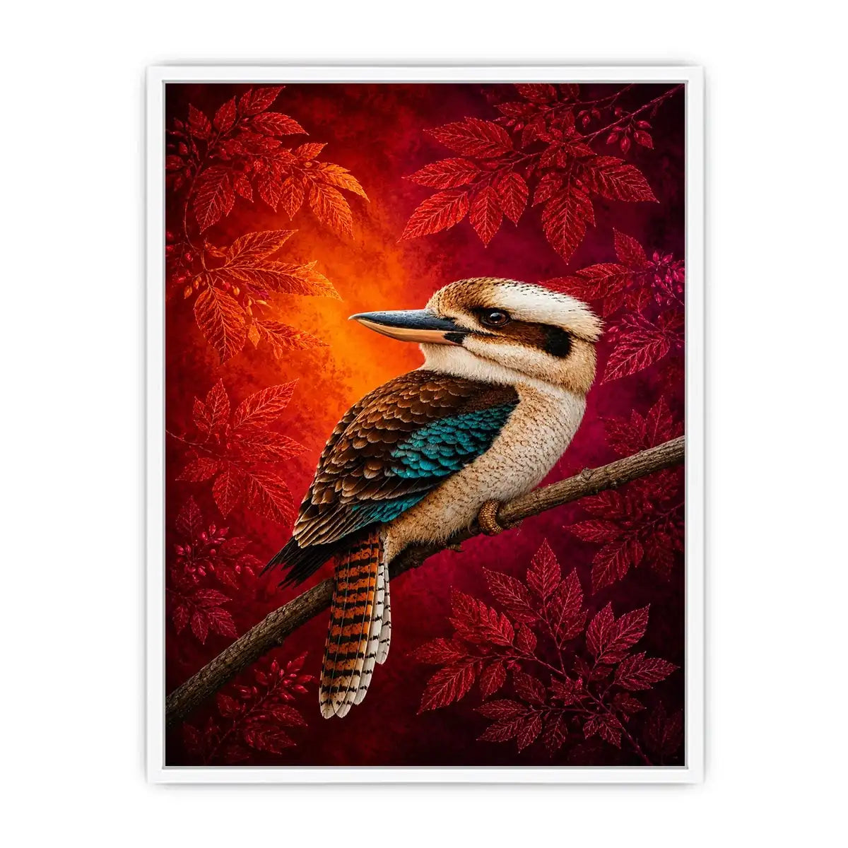  colorful kookaburra wall art living room