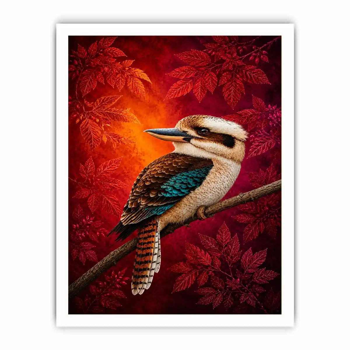   colorful kookaburra wall art living room