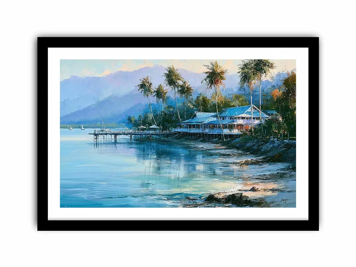 tropical coastal canvas beach house decor