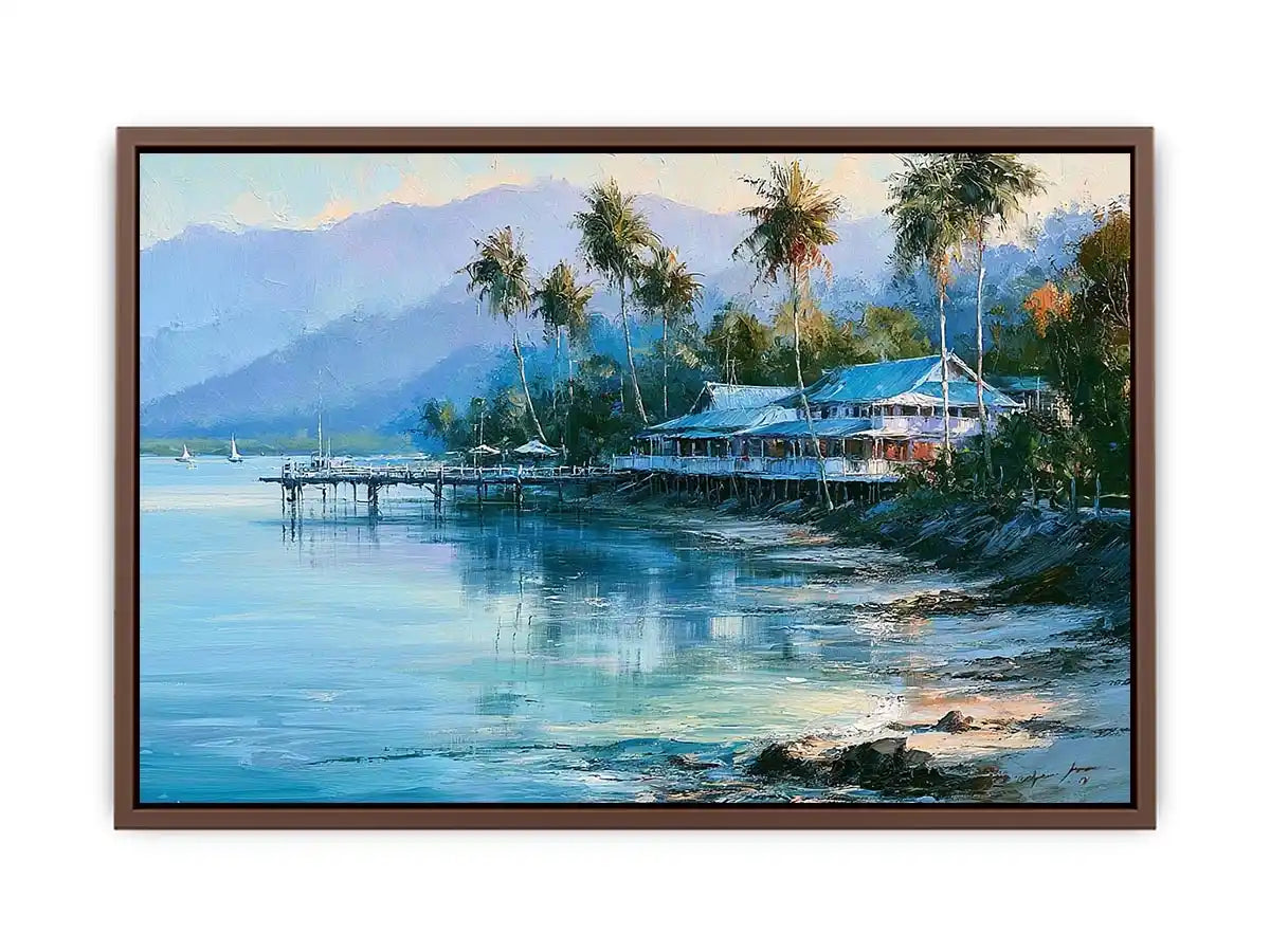 tropical coastal canvas beach house decor