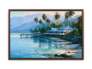 tropical coastal canvas beach house decor