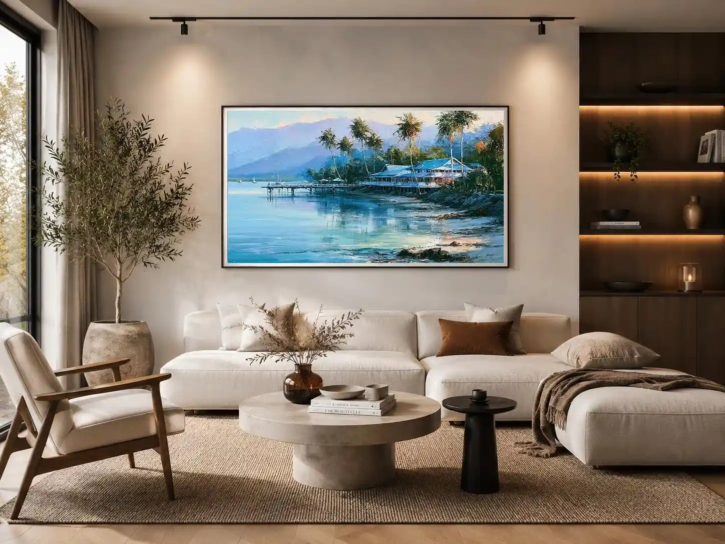tropical coastal canvas beach house decor