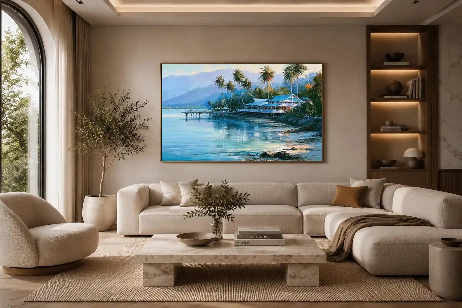 tropical coastal canvas beach house decor