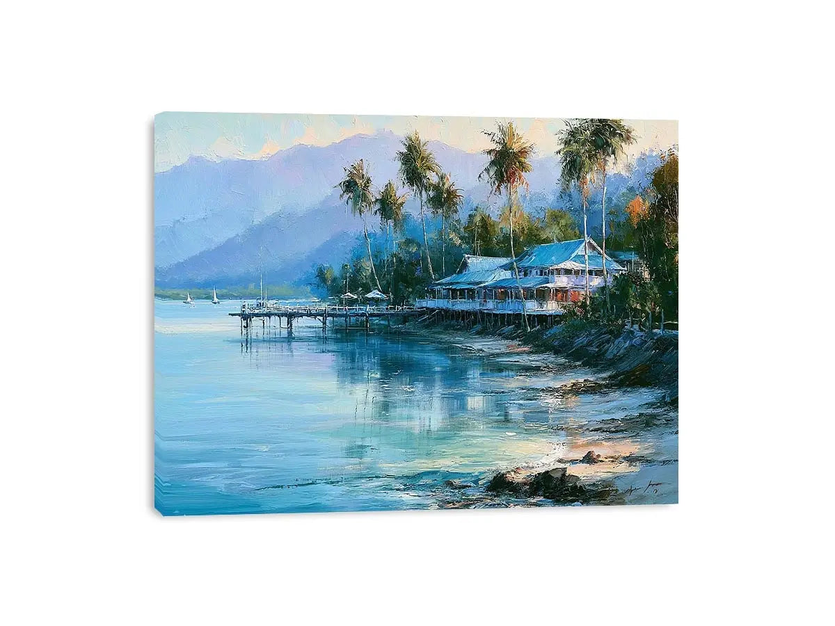 tropical coastal canvas beach house decor