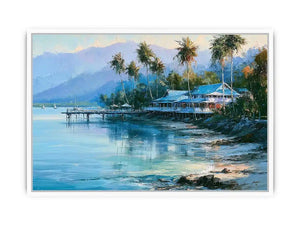 tropical coastal canvas beach house decor