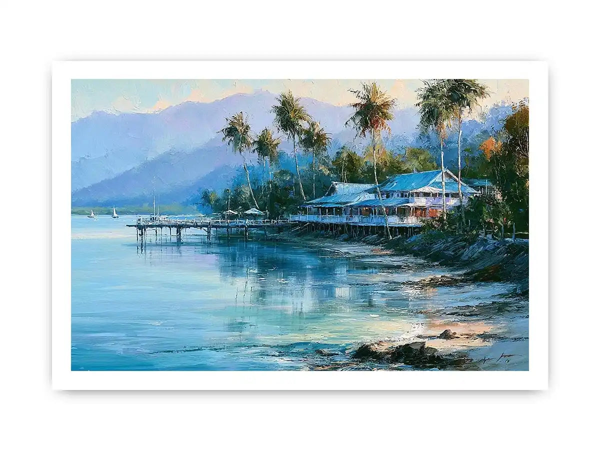 tropical coastal canvas beach house decor