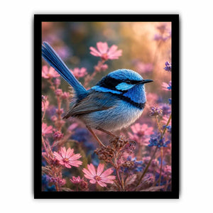   blue wren bird canvas print bedroom