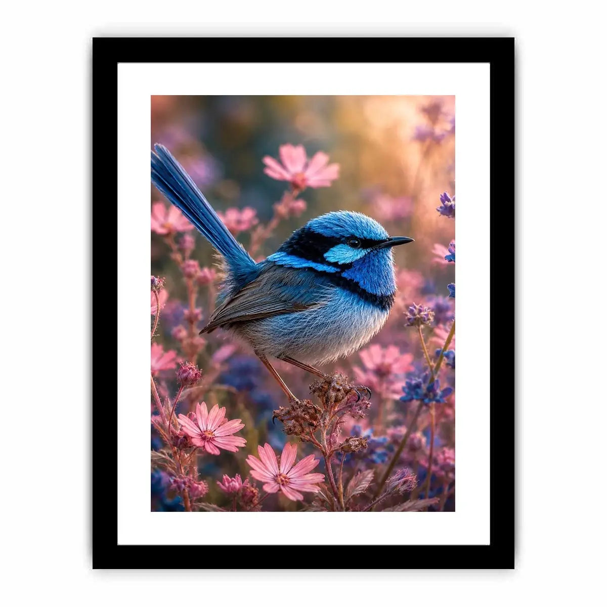   blue wren bird canvas print bedroom