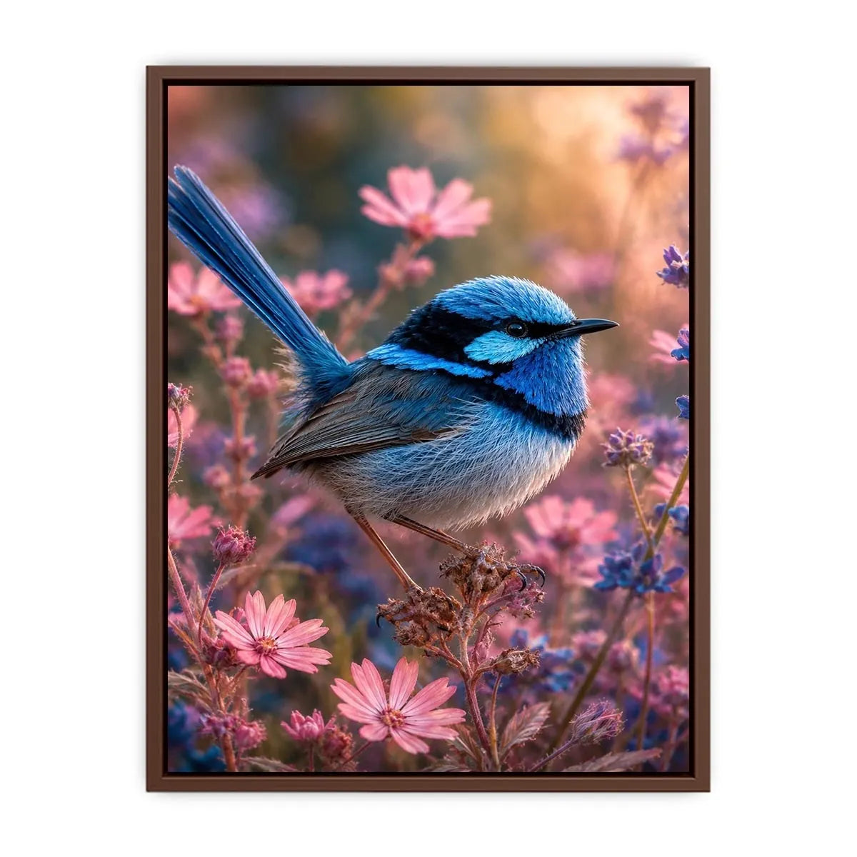   blue wren bird canvas print bedroom