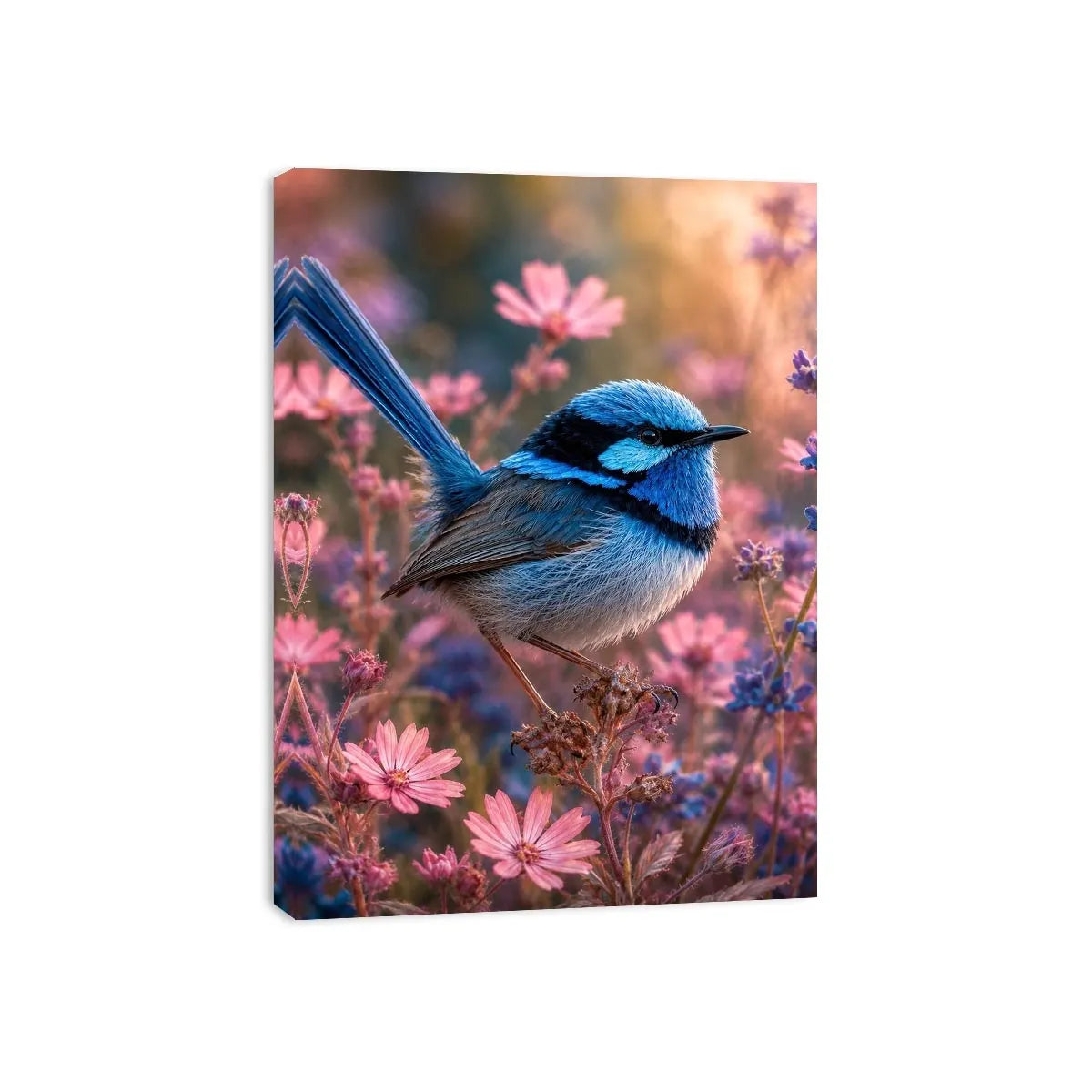   blue wren bird canvas print bedroom
