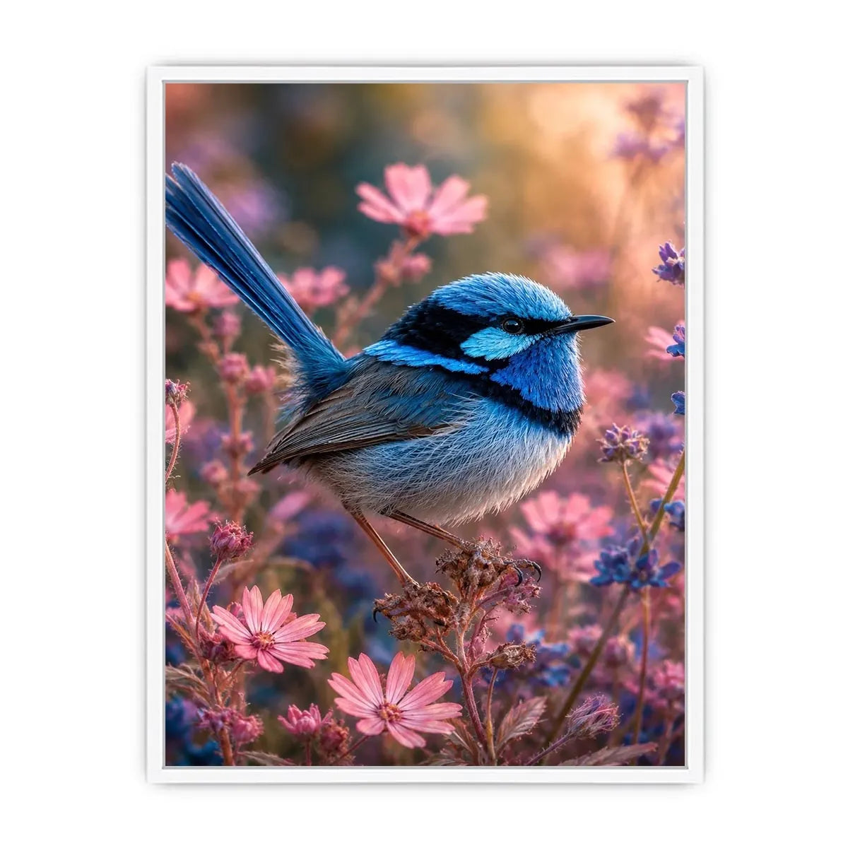   blue wren bird canvas print bedroom
