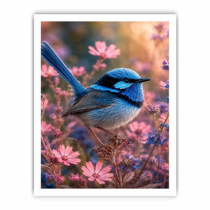   blue wren bird canvas print bedroom