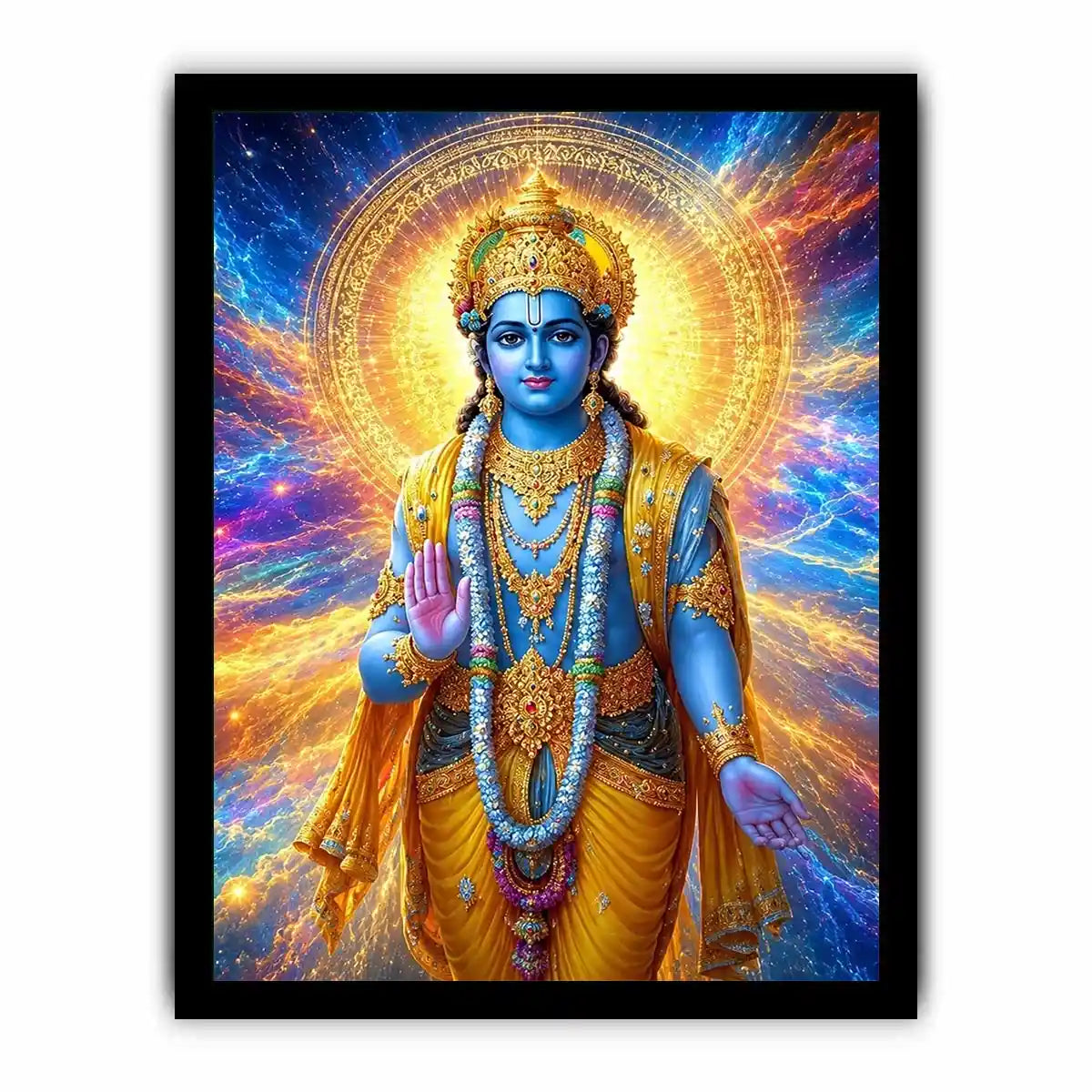   lord vishnu cosmic gold canvas art