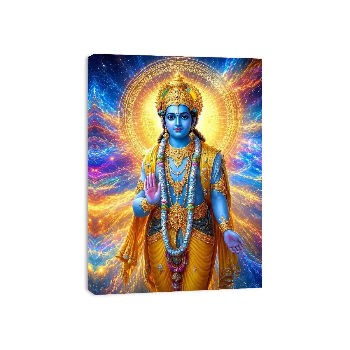   lord vishnu cosmic gold canvas art