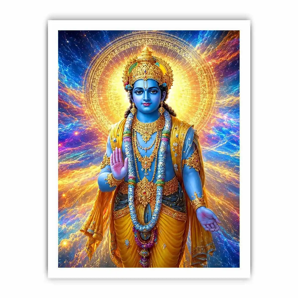   lord vishnu cosmic gold canvas art
