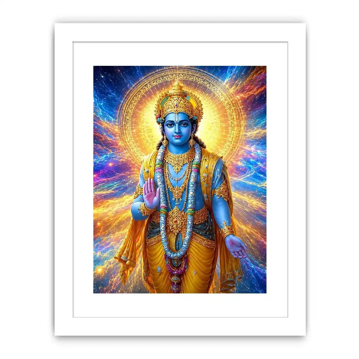  lord vishnu cosmic gold canvas art