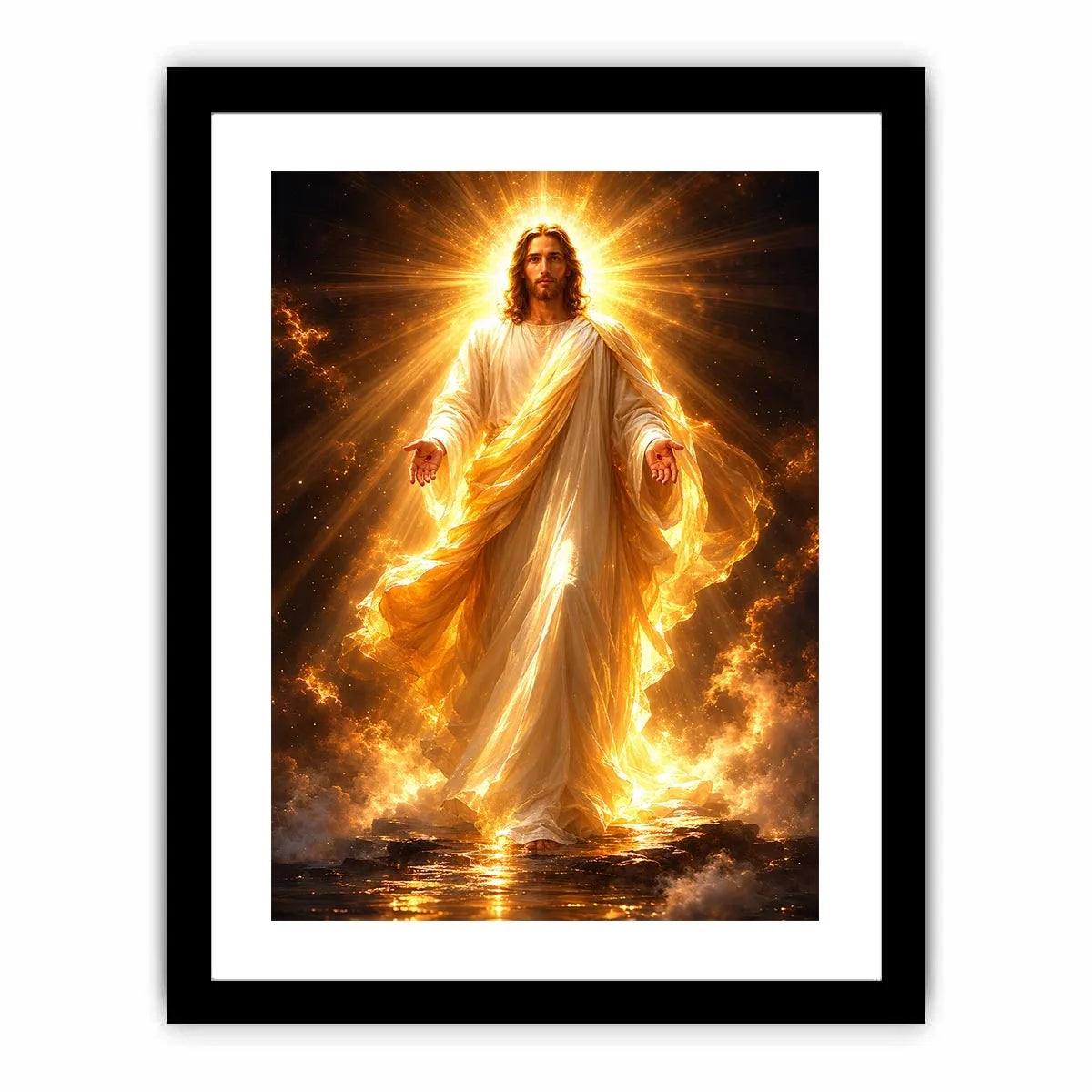   radiant jesus golden light canvas art