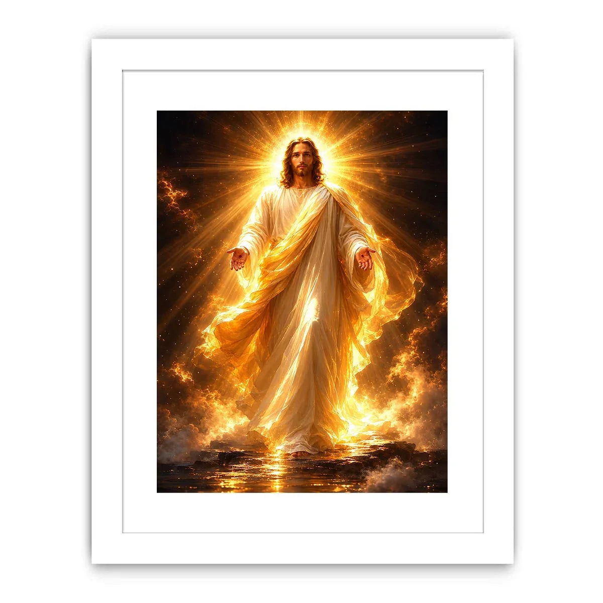   radiant jesus golden light canvas art