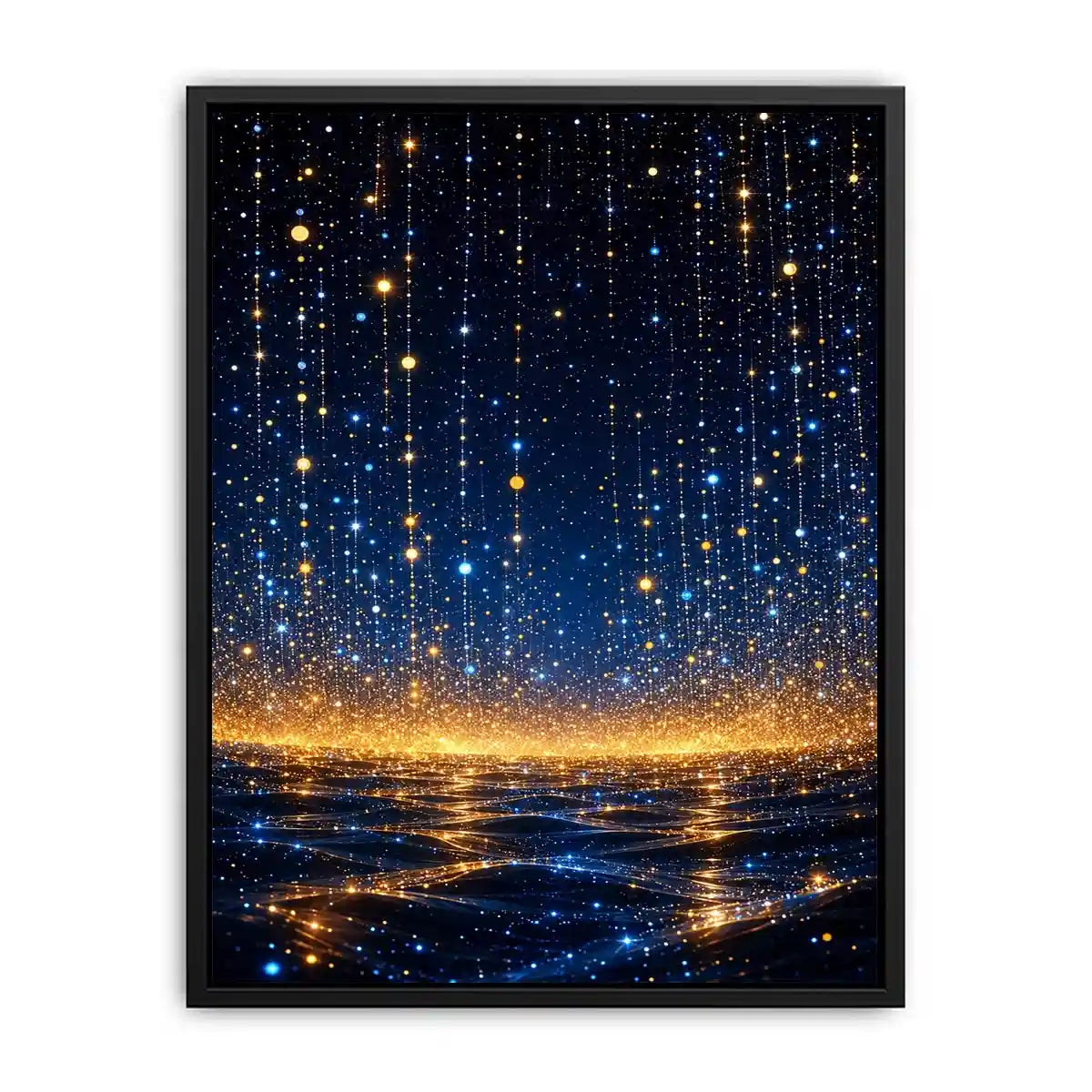   blue gold abstract light canvas bedroom