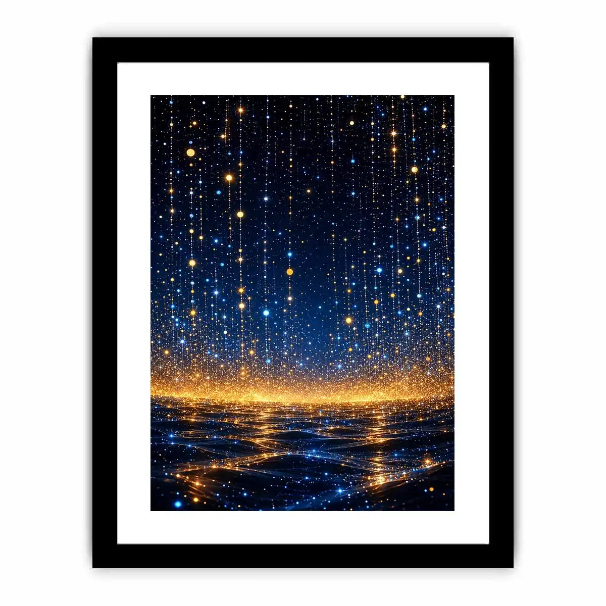   blue gold abstract light canvas bedroom