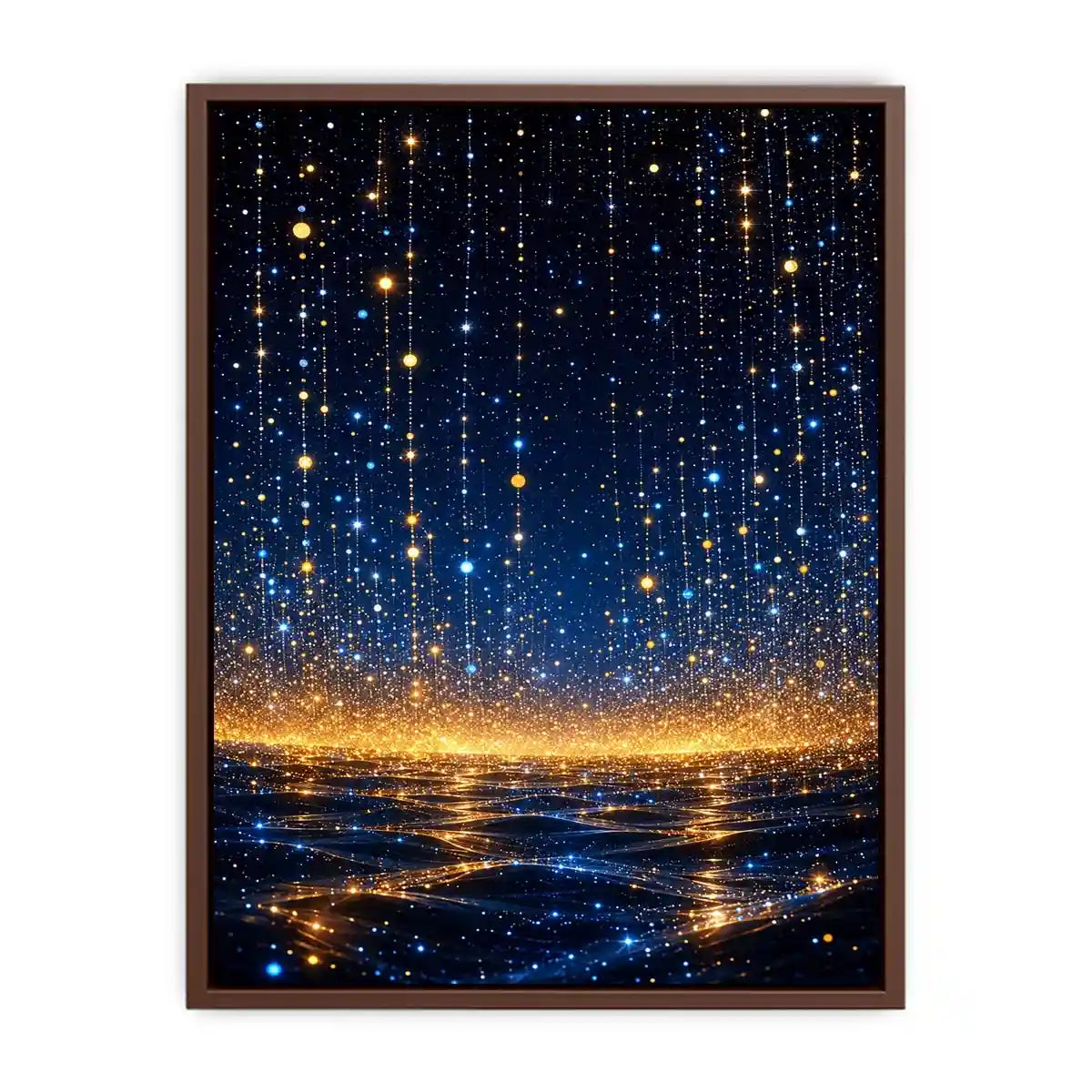   blue gold abstract light canvas bedroom