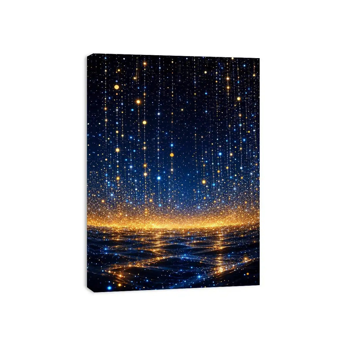   blue gold abstract light canvas bedroom