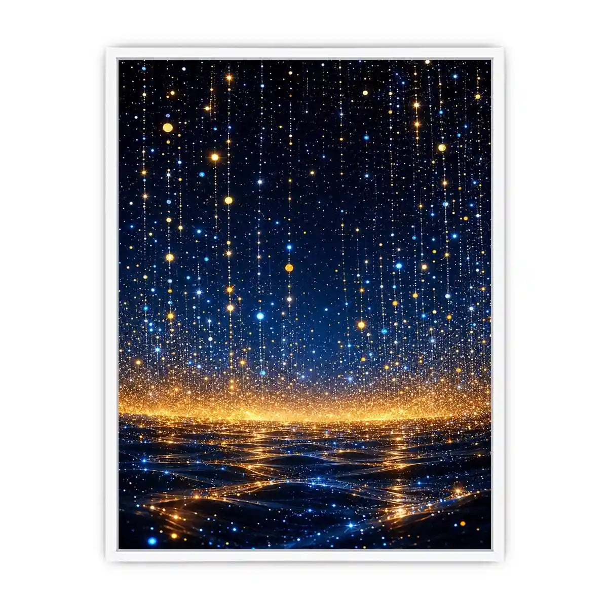   blue gold abstract light canvas bedroom