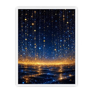   blue gold abstract light canvas bedroom
