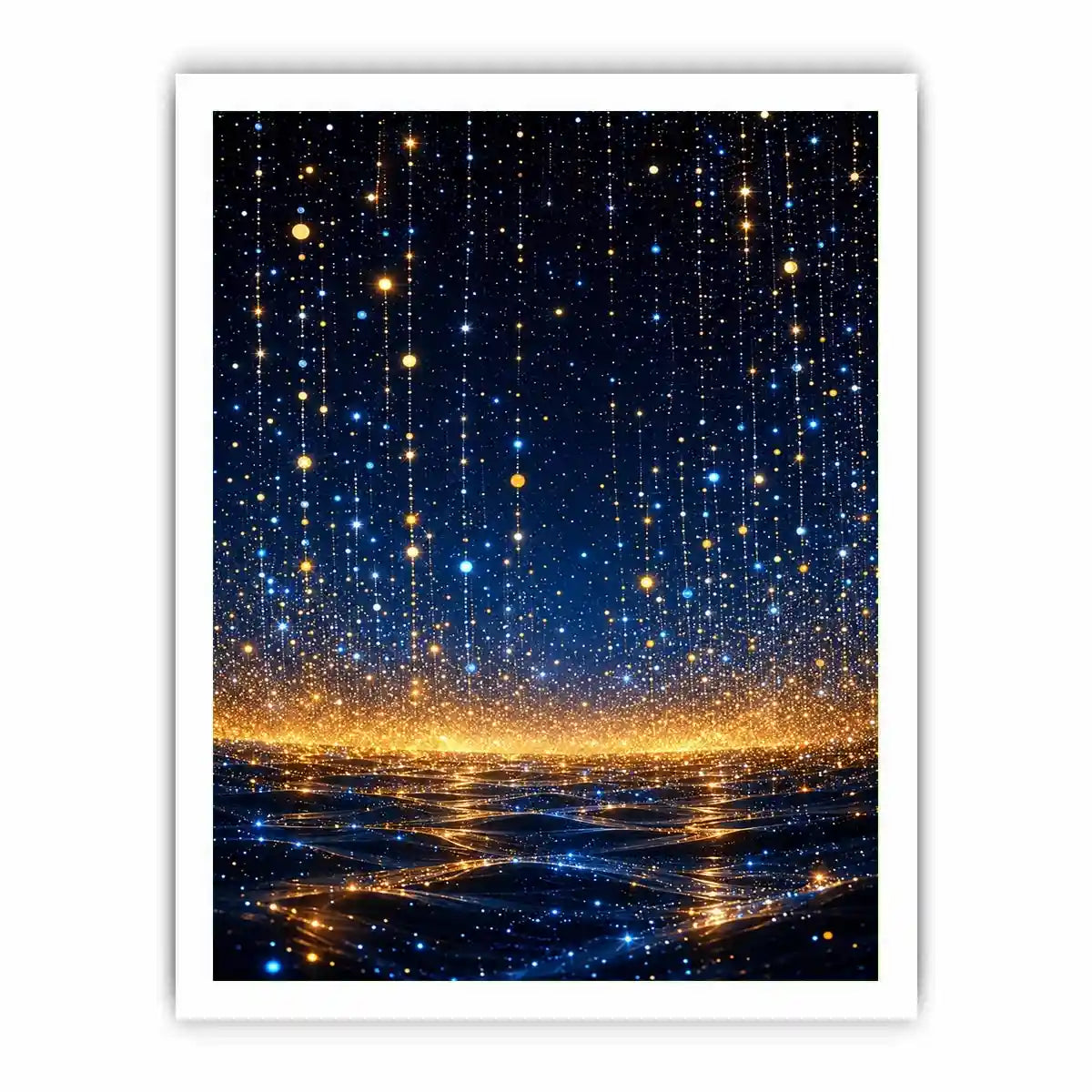  blue gold abstract light canvas bedroom