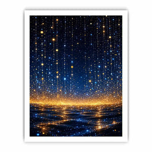   blue gold abstract light canvas bedroom