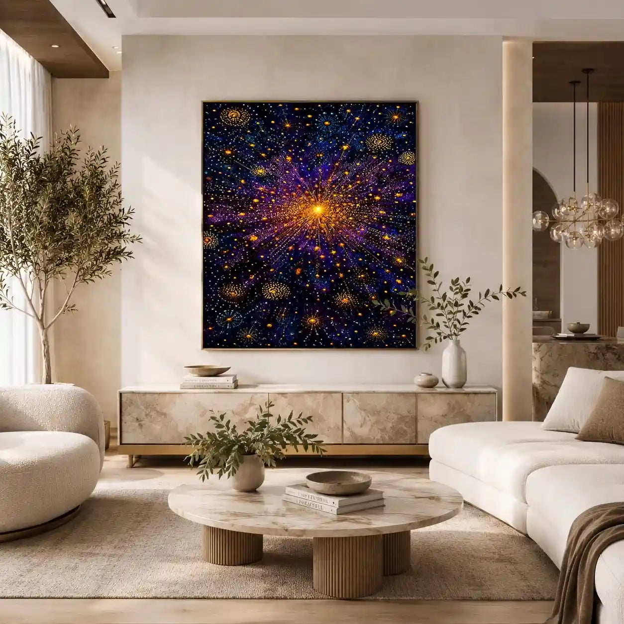   cosmic abstract canvas living room