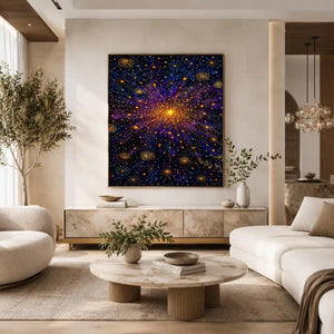   cosmic abstract canvas living room