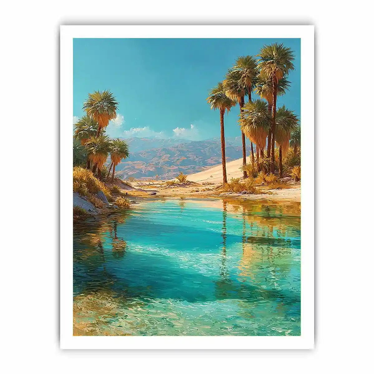 desert oasis palm tree canvas living room