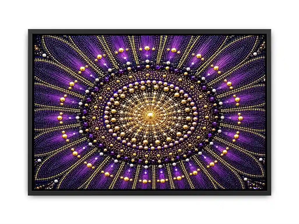   purple gold mandala canvas elegant decor