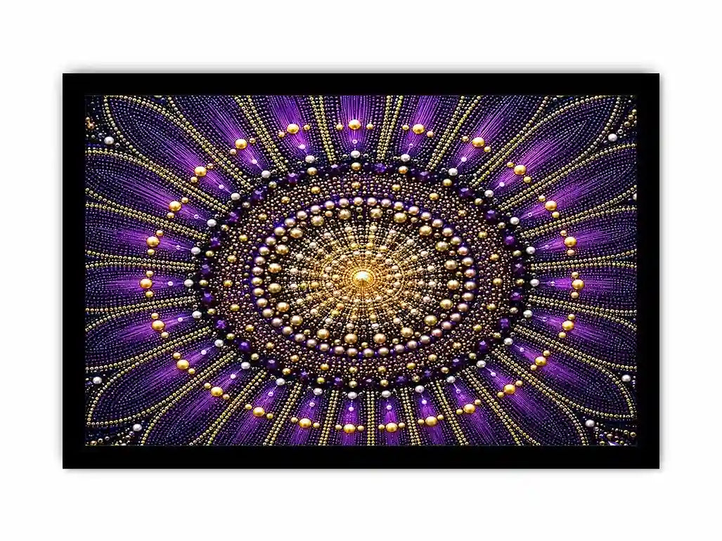   purple gold mandala canvas elegant decor