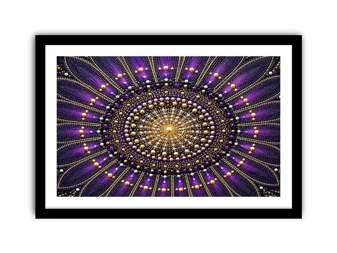   purple gold mandala canvas elegant decor