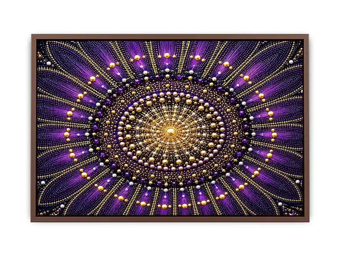   purple gold mandala canvas elegant decor