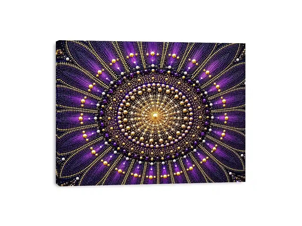   purple gold mandala canvas elegant decor