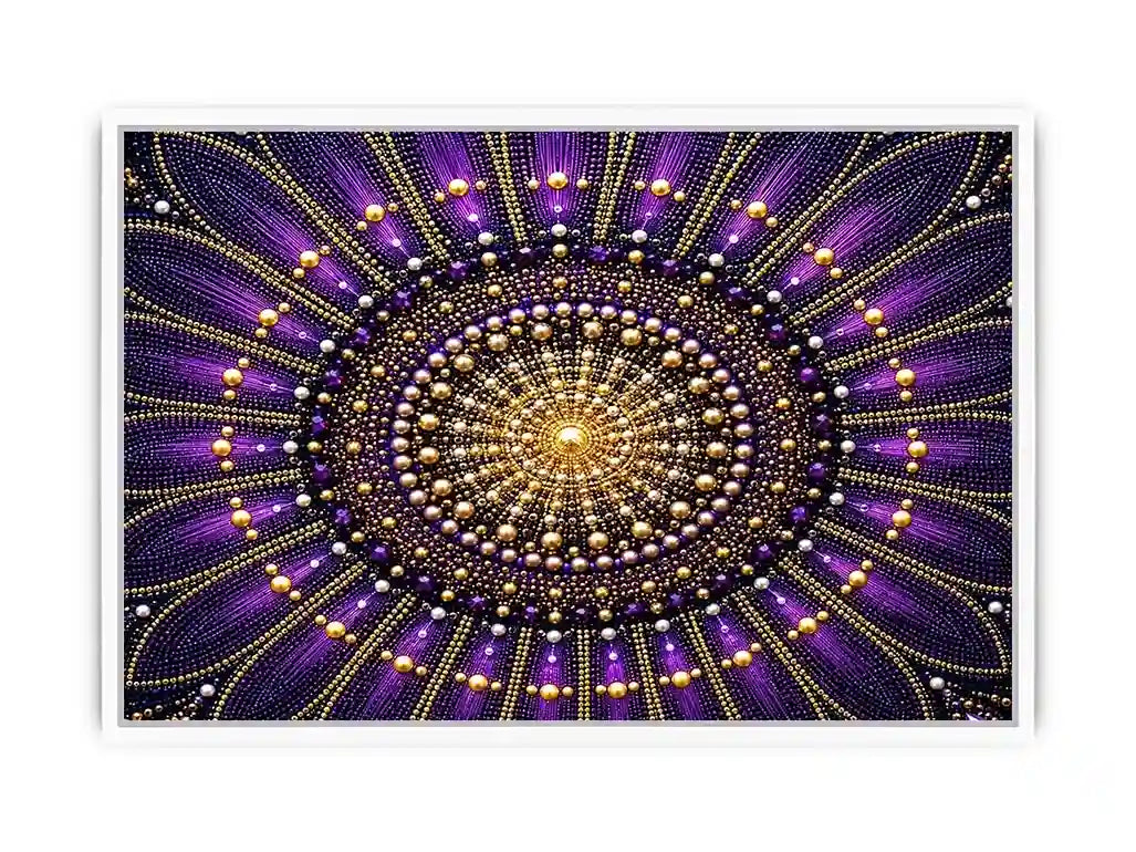   purple gold mandala canvas elegant decor