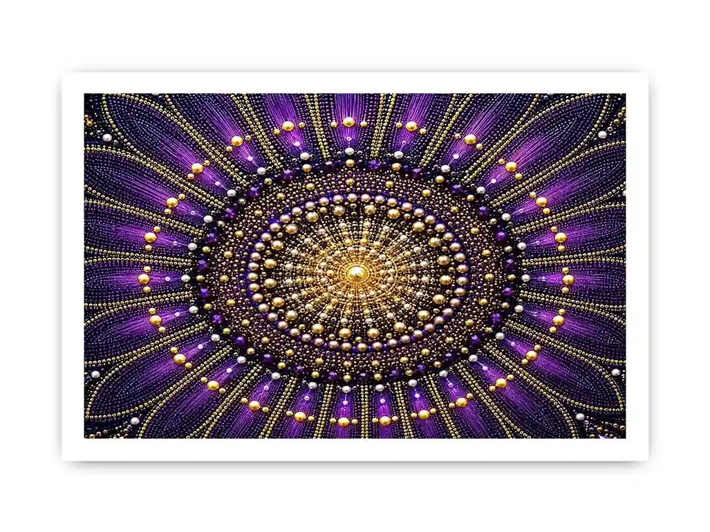   purple gold mandala canvas elegant decor