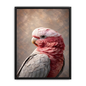   pink cockatoo canvas print elegant room
