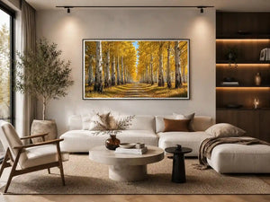   golden forest canvas print hallway decor