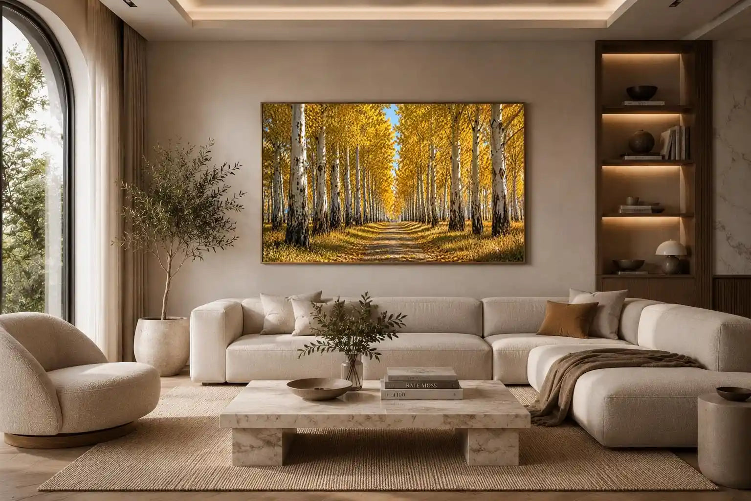  golden forest canvas print hallway decor