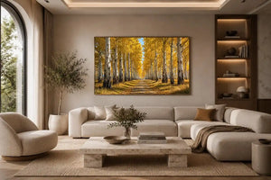   golden forest canvas print hallway decor