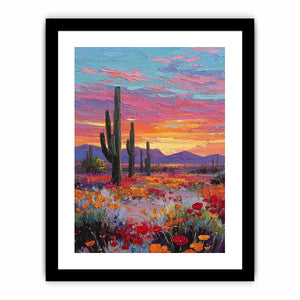 desert cactus sunset canvas living room