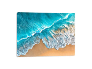   aerial turquoise ocean beach coastal wave wall art