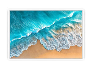   aerial turquoise ocean beach coastal wave wall art