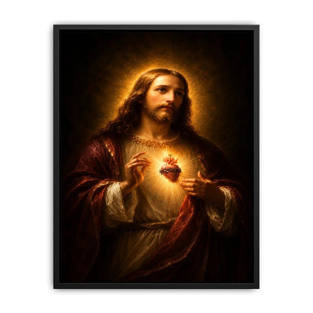   classic sacred heart artwork bedroom decor